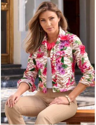 Cape Town Tropics Print Denim Jacket Cape Town Tropics