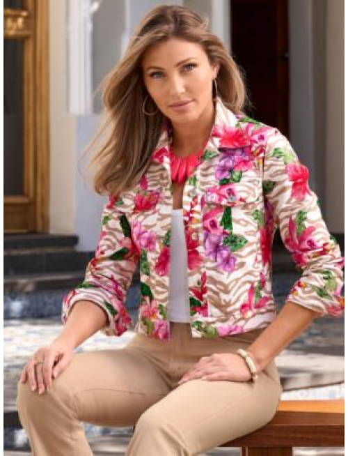 Cape Town Tropics Print Denim Jacket Cape Town Tropics