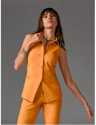 Modern Halter Cut Away Vest Bird of Paradise