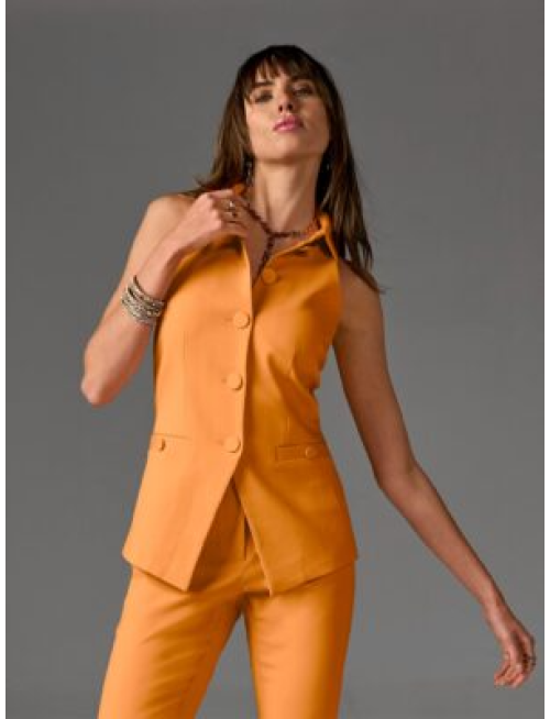 Modern Halter Cut Away Vest Bird of Paradise
