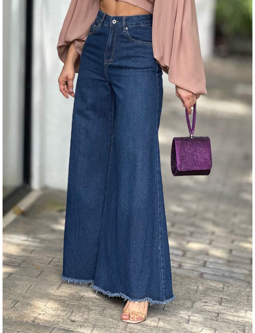 Linen Wide-Leg Pant White
